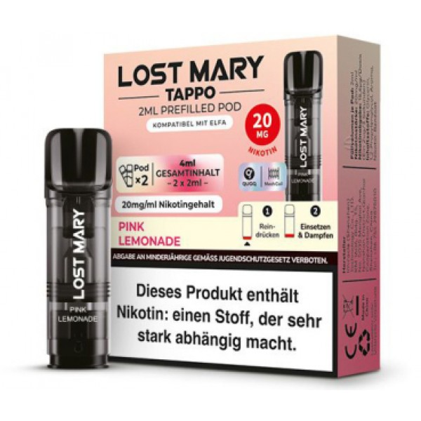 Lost Mary Tappo Prefilled Pods -Pink Lemonade- 20mg (2 St.)