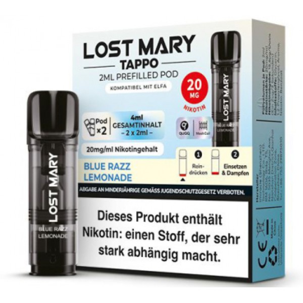 Lost Mary Tappo Prefilled Pods -Blue Razz Lemonade- 20mg (2 St.)