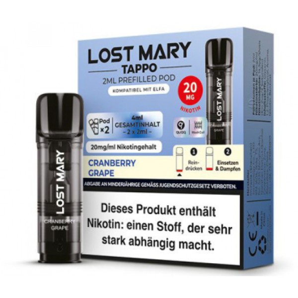 Lost Mary Tappo Prefilled Pods -Cranberry Grape- 20mg (2 St.)